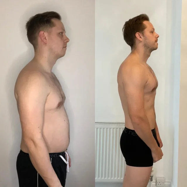Client before and after coaching with RPA